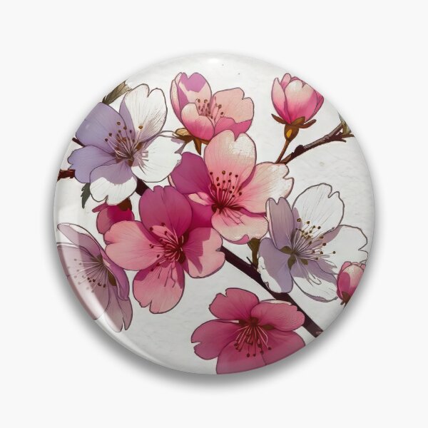 Item preview, Pink and White Sakura Cherry Blossom Branches on Textured White Background designed and sold by MaisonMaroMara.