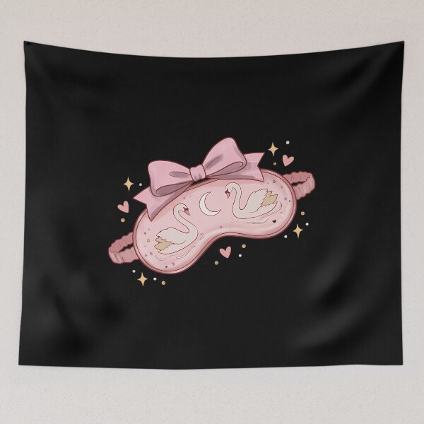 Item preview, Pink Swan Floral Sleep Mask designed and sold by HertTenderly.