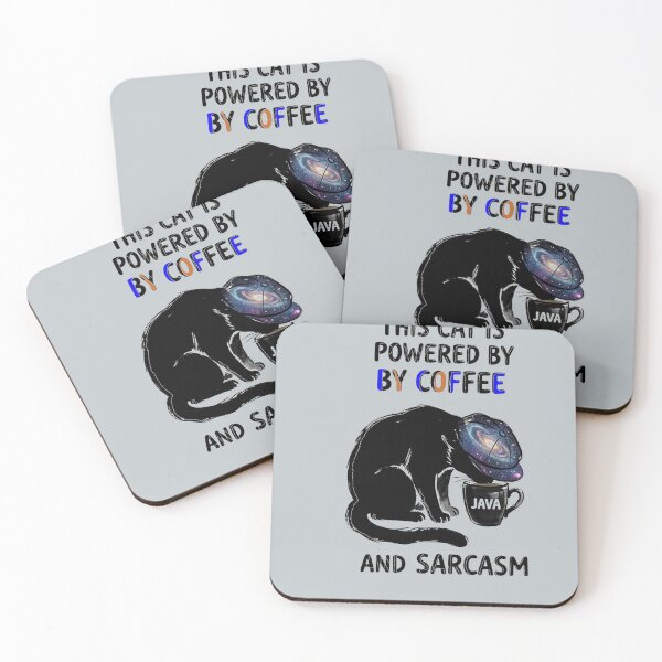 Item preview,  cute black cat coffee addict designed and sold by  Mudikeys.