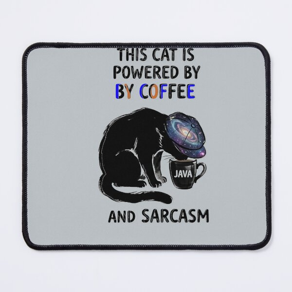 Item preview, cute black cat coffee addict designed and sold by Mudikeys.