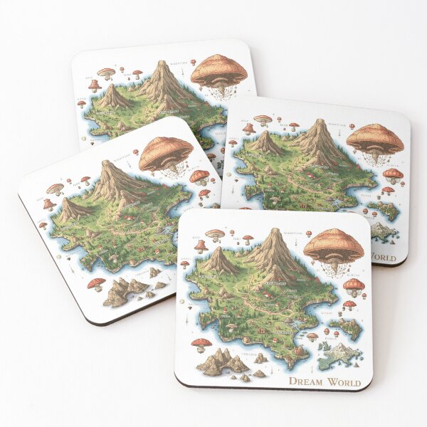 Item preview, Map of the Dream World – Surreal Cartography Illustration designed and sold by catcurio.