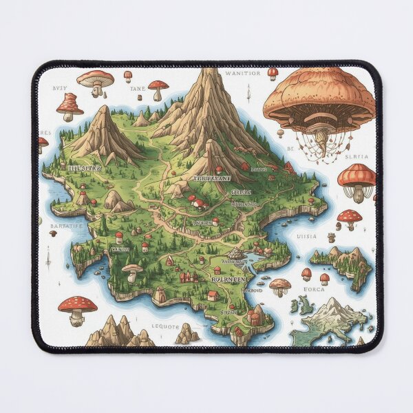 Item preview, Map of the Dream World – Surreal Cartography Illustration designed and sold by catcurio.
