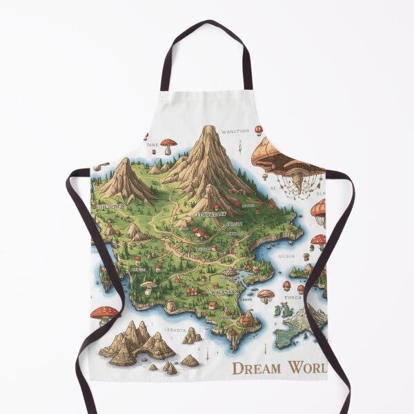 Item preview, Map of the Dream World – Surreal Cartography Illustration designed and sold by catcurio.