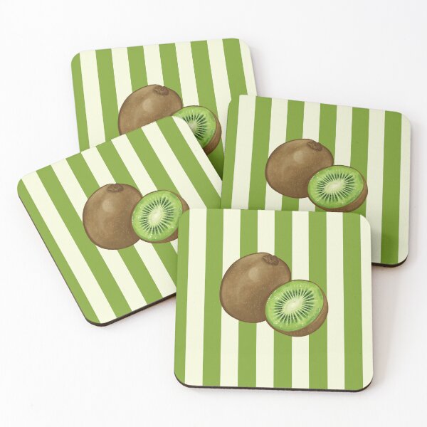 Item preview, Kiwi illustration on green stripes, designed and sold by joleyjl.