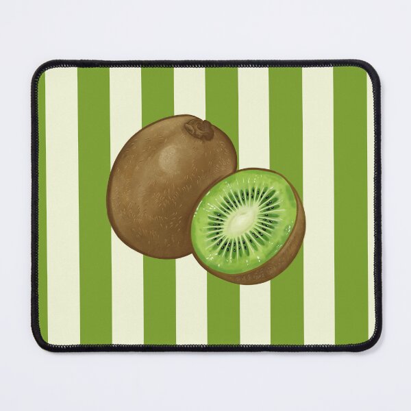 Item preview, Kiwi illustration on green stripes, designed and sold by joleyjl.