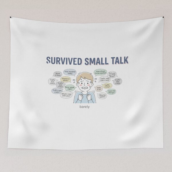 Item preview, I Survived Small Talk Funny Introvert Design designed and sold by Quiet Mode Studio.