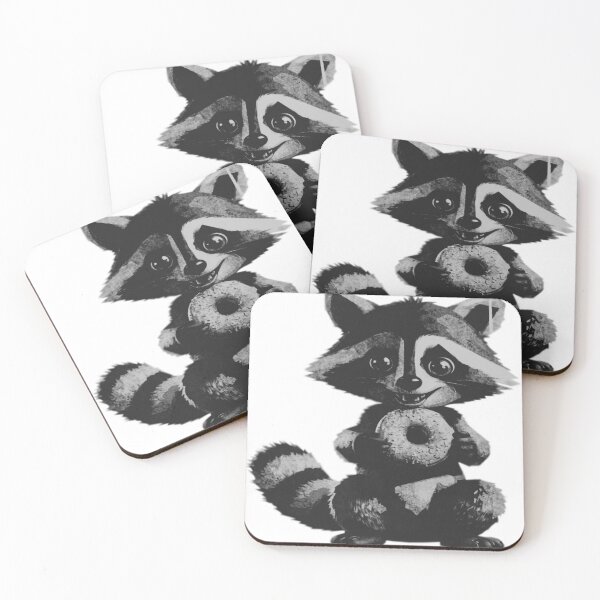 Item preview, Cute Raccoon Eating Donut designed and sold by kinpirks.
