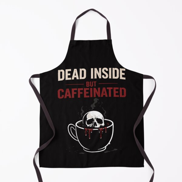 Item preview, Dead Inside But Caffeinated Funny Coffee Shirt Dark Humor Skull Coffee Tee designed and sold by VibeOffline Studio.