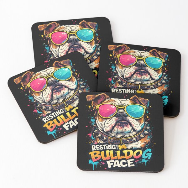 Item preview, Resting Bulldog Face Funny Bulldog Dog Meme Shirt – Cool Bulldog With Sunglasses designed and sold by UnicornDreamers.