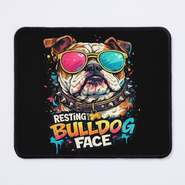 Item preview, Resting Bulldog Face Funny Bulldog Dog Meme Shirt – Cool Bulldog With Sunglasses designed and sold by UnicornDreamers.