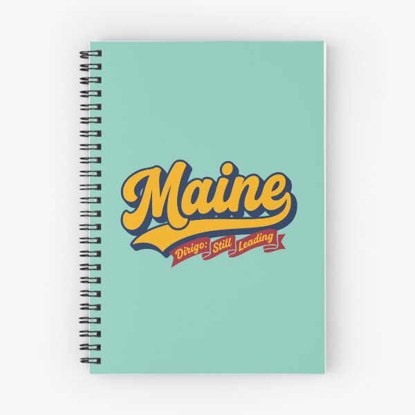 Item preview, Maine Vintage Retro Script Design with Dirigo Still Leading Slogan Ribbon designed and sold by Cozy-Old-Pub.