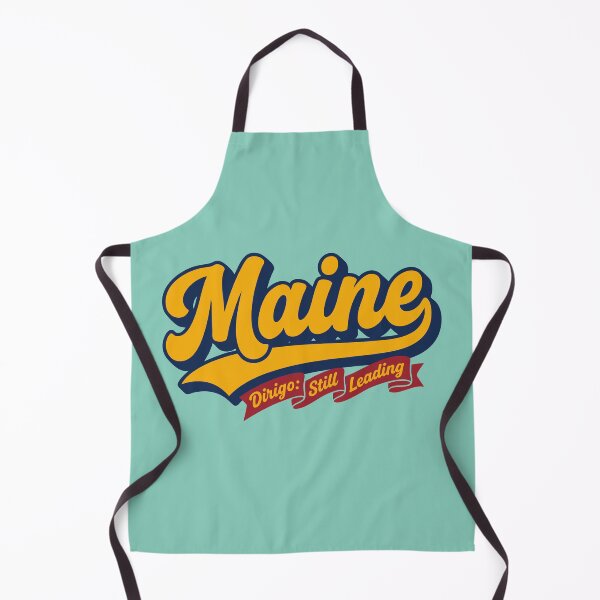 Item preview, Maine Vintage Retro Script Design with Dirigo Still Leading Slogan Ribbon designed and sold by Cozy-Old-Pub.