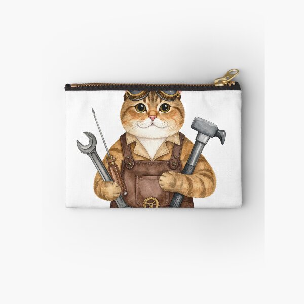 Item preview, Steampunk Cat Mechanic With Tools Character designed and sold by BetweenForms.