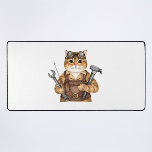 Item preview, Steampunk Cat Mechanic With Tools Character designed and sold by BetweenForms.