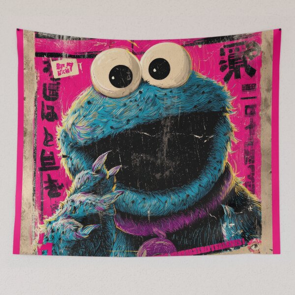 Item preview, Neon Vintage Pink Cookie Monster  designed and sold by AnimeArsenalPrints.