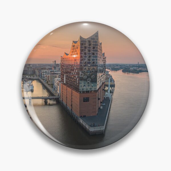 Item preview, Elbphilharmonie Hamburg at sunset in the harbor designed and sold by JonesHH.