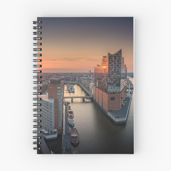 Item preview, Elbphilharmonie Hamburg at sunset in the harbor designed and sold by JonesHH.