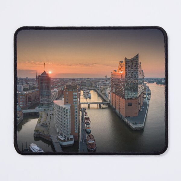 Item preview, Elbphilharmonie Hamburg at sunset in the harbor designed and sold by JonesHH.