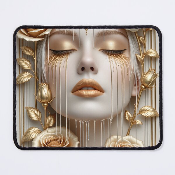 Item preview, Golden Rose Serenity – Elegant Female Art Poster designed and sold by Goca Shop.