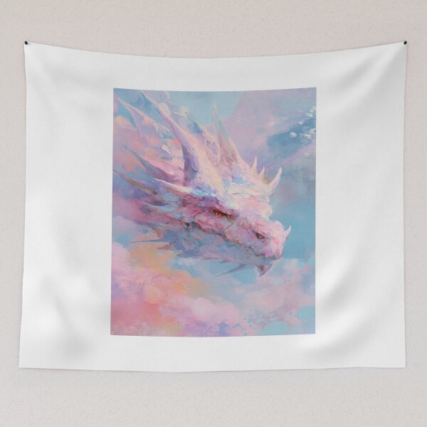 Item preview, Ethereal Pastel Dragon Head Fantasy Art designed and sold by NicolasGlowArt.