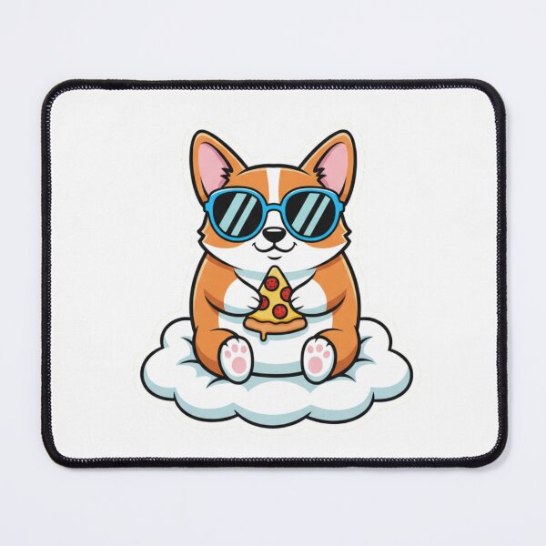 Item preview, Chubby corgi wearing oversized sunglasses designed and sold by AIlstickersBRL.