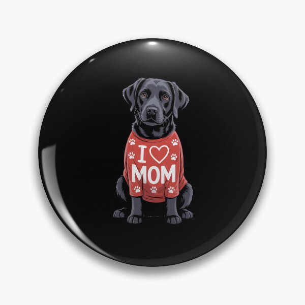 Item preview, Black Labrador Wearing a red Shirt, paw Prints I Love MOM designed and sold by fantasticdesign.