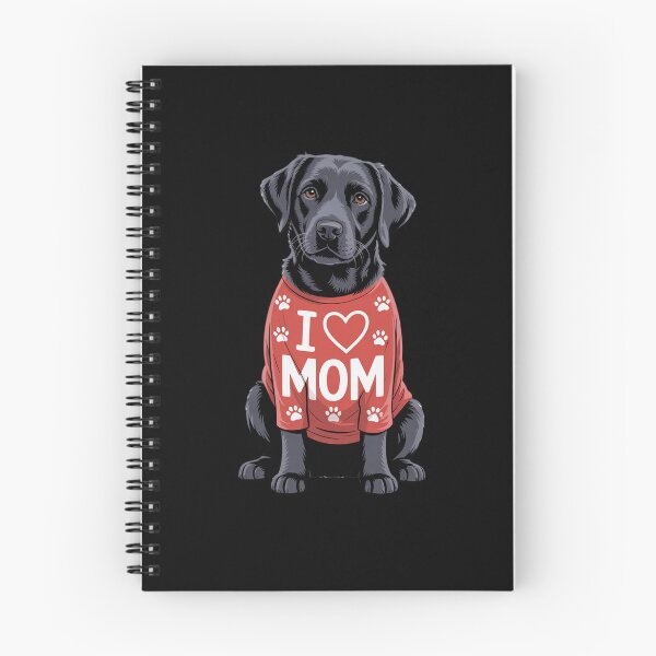 Item preview, Black Labrador Wearing a red Shirt, paw Prints I Love MOM designed and sold by fantasticdesign.