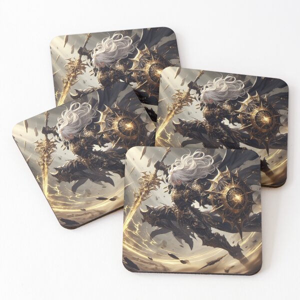 Item preview, Radiant Fury: Epic Anime Dark Knight with Divine Golden Magic designed and sold by MouradStudio.