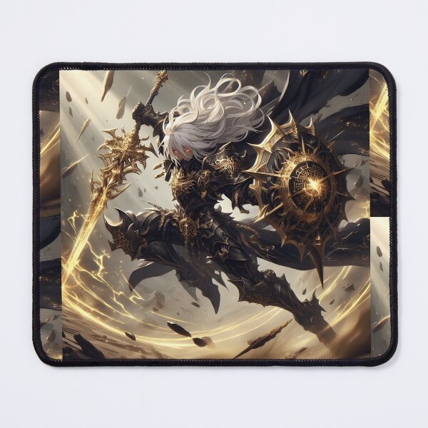 Item preview, Radiant Fury: Epic Anime Dark Knight with Divine Golden Magic designed and sold by MouradStudio.