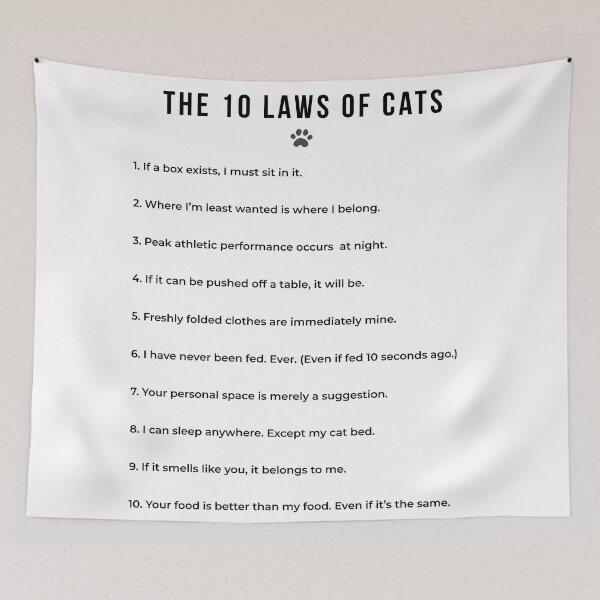 Item preview, 10 laws of cats designed and sold by Pop, Culture and Stuff.