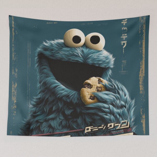 Item preview, Vintage Blue Cookie Monster  designed and sold by AnimeArsenalPrints.