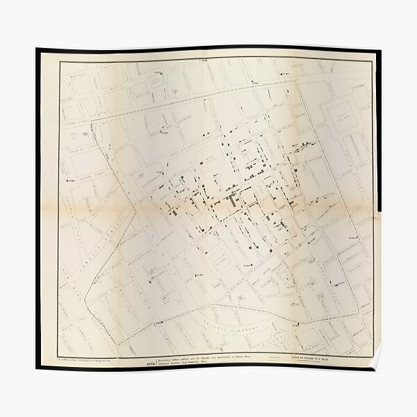 John Snow's Cholera Map Poster
