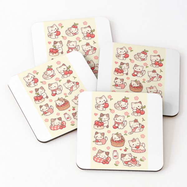 Item preview, Cat cherry stickers designed and sold by cherry fusion.