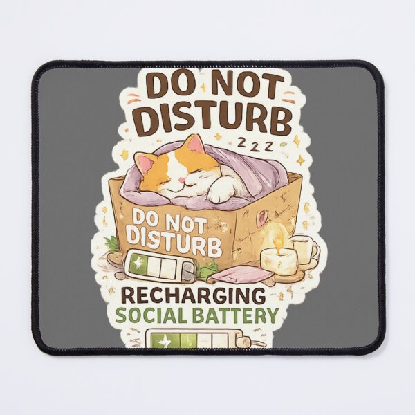 Item preview, Do Not Disturb Recharging Social Battery – Sleeping Cat Introvert Design designed and sold by sumodesign.