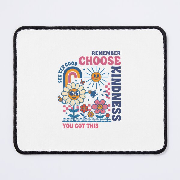 Item preview, Choose Kindness Retro Floral Illustration — Groovy Positive Quote Art designed and sold by Colorful-Garden.