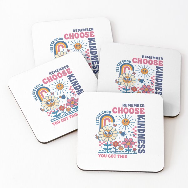 Item preview, Choose Kindness Retro Floral Illustration — Groovy Positive Quote Art designed and sold by Colorful-Garden.