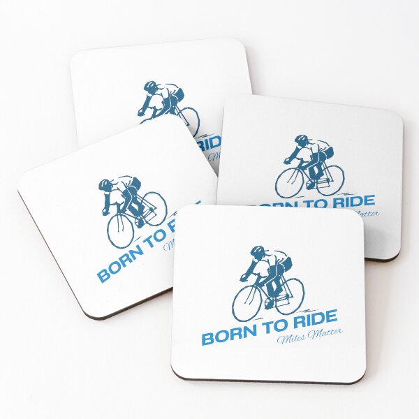 Item preview, Born to Ride Blue Silhouette Minimalist Cycling Art designed and sold by LoudVictory.