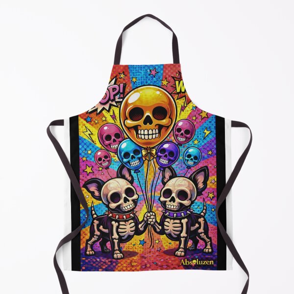 Item preview, Pop Skull Dogs – Kawaii Skeleton Dogs with Colorful Balloons designed and sold by ABsoluzen.