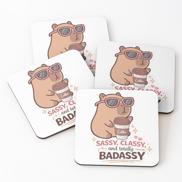Item preview, Sassy Classy Capybara with Coffee – Cute Badass Animal Aesthetic designed and sold by sumodesign.