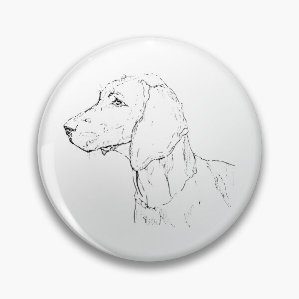Item preview, Hanoverian Bloodhound Drawing | Bloodhound Dog Lover Gift | Tracking Dog Line Art Print designed and sold by ArtofDogsbySeb.