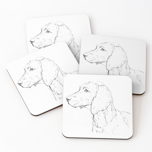 Item preview, Hanoverian Bloodhound Drawing | Bloodhound Dog Lover Gift | Tracking Dog Line Art Print designed and sold by ArtofDogsbySeb.