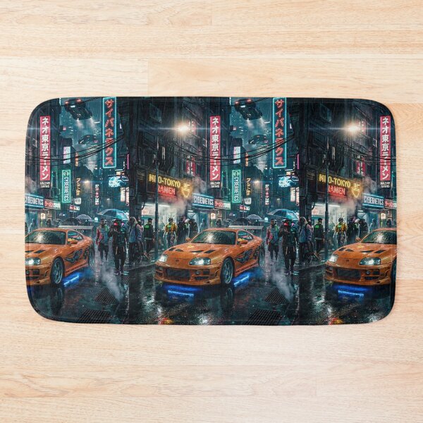 Item preview, Modified tuner car under glowing digital signs designed and sold by RevUpDesign.