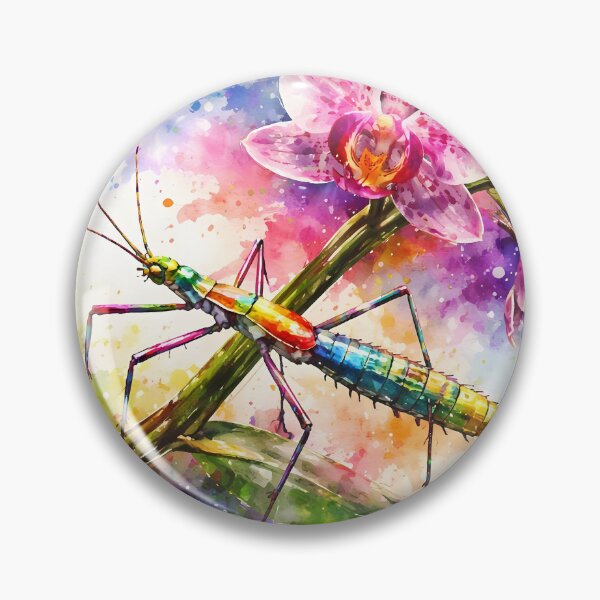 Item preview, Colorful Insect on Orchid Branch designed and sold by cuprum.