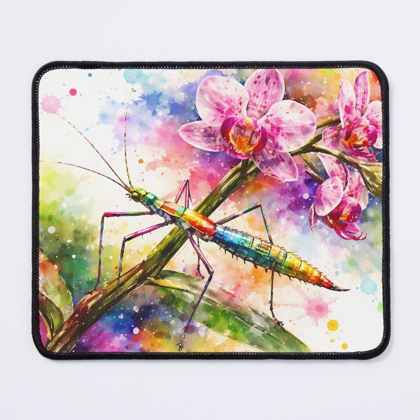 Item preview, Colorful Insect on Orchid Branch designed and sold by cuprum.