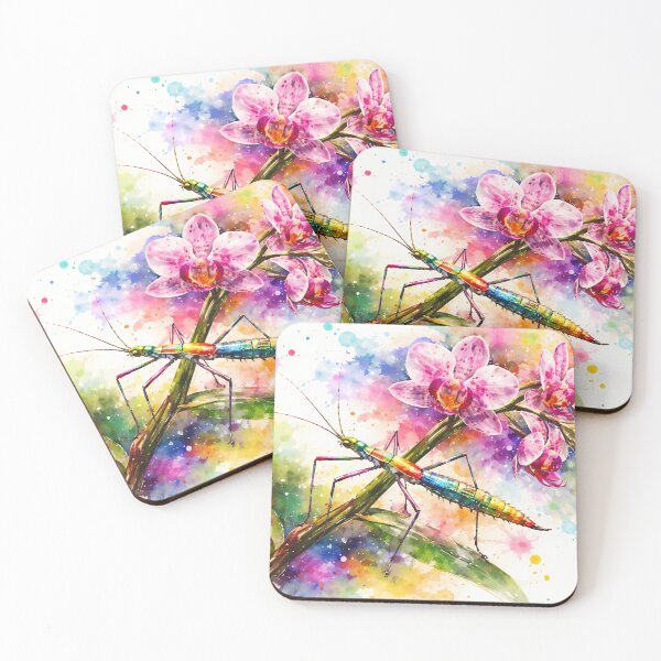 Item preview, Colorful Insect on Orchid Branch designed and sold by cuprum.