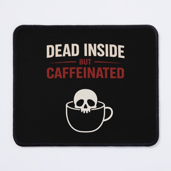 Item preview, Dead Inside But Caffeinated Funny Coffee Shirt Dark Humor Minimalist Skull Tee designed and sold by VibeOffline Studio.