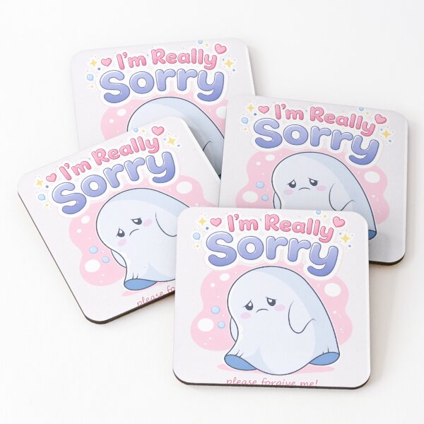Item preview, I’m Really Sorry Cute Ghost – Please Forgive Me Kawaii Apology Sticker designed and sold by sumodesign.