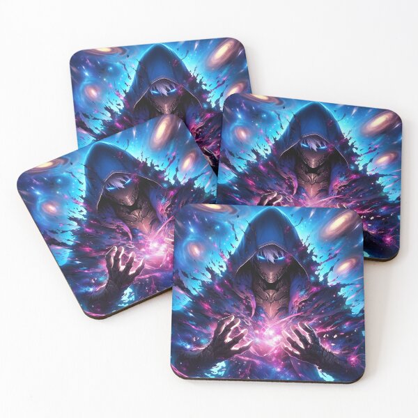 Item preview, The Cosmic Anime Weaver: Mysterious Hooded Entity Harnessing Galactic Energy in the Void designed and sold by MouradStudio.
