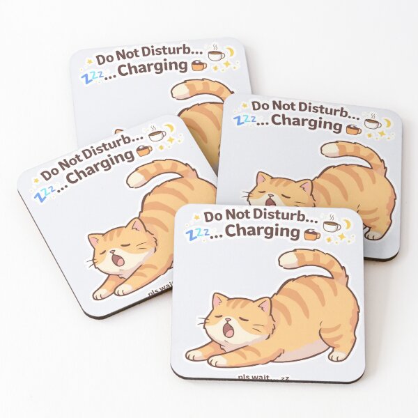 Item preview, Do Not Disturb Charging Cat Sticker|Kawaii sticer⚡ designed and sold by sumodesign.