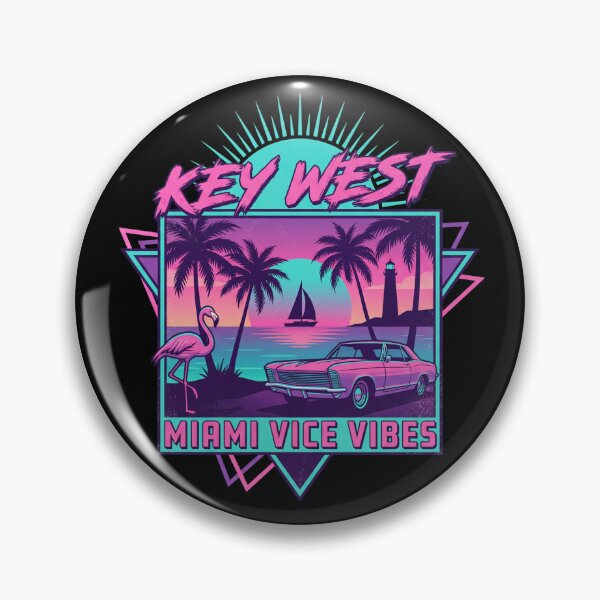 Item preview, Key West Miami Vice Vibes Retro Sunset Flamingo Palm Trees 80s Aesthetic Vintage Beach Car designed and sold by Milasneeze.